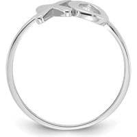 14K White Gold Polished X-O Ring - Playful Love Symbol with Modern Design by 0