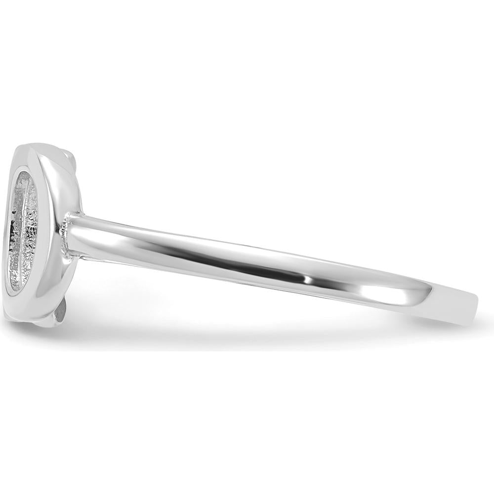 14K White Gold Polished X-O Ring - Playful Love Symbol with Modern Design by 0