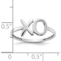 14K White Gold Polished X-O Ring - Playful Love Symbol with Modern Design by 0