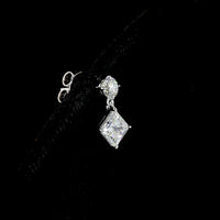 14K White Gold Princess and Brilliant Cut Lab Diamond Drop Earrings - 1.40 Carat Total Weight, E-F Color VS Clarity - Covaloro Fine Jewelry