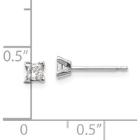 14K White Gold Princess Cut Diamond Earrings - 0.12 Carat Total Diamond Weight by Monteluci Fine Jewelry