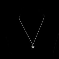 14K White Gold Princess Cut Diamond Pendant with Brilliant Cut Accent Stones - 3.39 Carat Total Weight (IGI Certified Lab Diamonds) - Covaloro Fine Jewelry