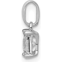 14K White Gold Princess Cut Diamond Square Pendant - 0.20 Carat Diamond Weight by Monteluci Fine Jewelry