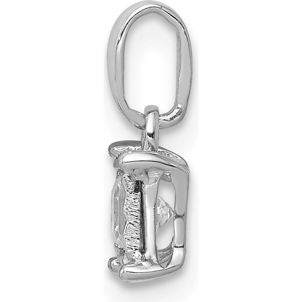 14K White Gold Princess Cut Diamond Square Pendant - 0.20 Carat Diamond Weight by Monteluci Fine Jewelry