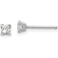 14K White Gold Princess Cut Diamond Stud Earrings - 0.16 Carat Total Diamond Weight by Monteluci Fine Jewelry