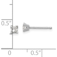 14K White Gold Princess Cut Diamond Stud Earrings - 0.16 Carat Total Diamond Weight by Monteluci Fine Jewelry