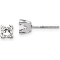 14K White Gold Princess Cut Diamond Stud Earrings - 0.33 Carat Total Diamond Weight by Monteluci Fine Jewelry