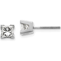 14K White Gold Princess Cut Diamond Stud Earrings - 0.40 Carat Total Diamond Weight by Monteluci Fine Jewelry