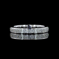 14K White Gold Princess Cut Eternity Band with Channel Set Lab Diamonds - 1.59 Carats Total Diamond Weight - Covaloro Fine Jewelry