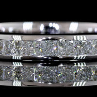 14K White Gold Princess Cut Eternity Band with Channel Set Lab Diamonds - 1.59 Carats Total Diamond Weight - Covaloro Fine Jewelry