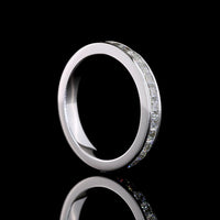 14K White Gold Princess Cut Eternity Band with Channel Set Lab Diamonds - 1.59 Carats Total Diamond Weight - Covaloro Fine Jewelry