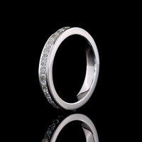 14K White Gold Princess Cut Eternity Band with Channel Set Lab Diamonds - 1.59 Carats Total Diamond Weight - Covaloro Fine Jewelry