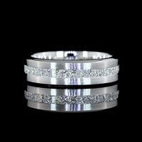 14K White Gold Princess Cut Eternity Band with Channel Set Lab Diamonds - 1.88 Carats Total Diamond Weight - Covaloro Fine Jewelry