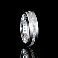 14K White Gold Princess Cut Eternity Band with Channel Set Lab Diamonds - 1.88 Carats Total Diamond Weight - Covaloro Fine Jewelry