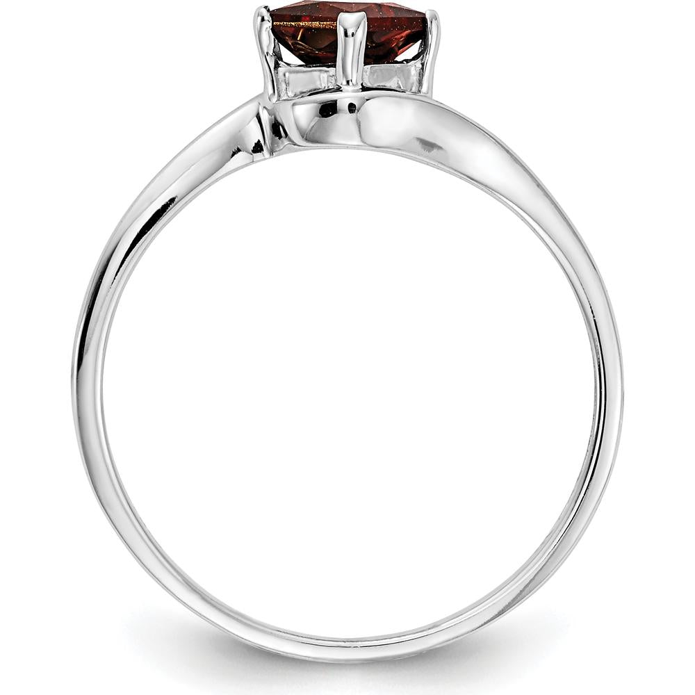 14K White Gold Princess Cut Garnet Ring - 0.50 Carat Total Gemstone Weight by Monteluci Fine Jewelry