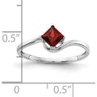 14K White Gold Princess Cut Garnet Ring - 0.50 Carat Total Gemstone Weight by Monteluci Fine Jewelry