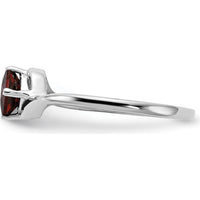 14K White Gold Princess Cut Garnet Ring - 0.50 Carat Total Gemstone Weight by Monteluci Fine Jewelry