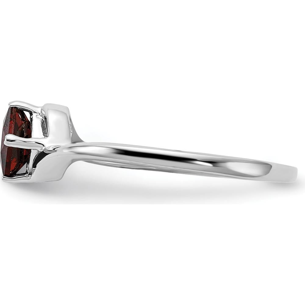 14K White Gold Princess Cut Garnet Ring - 0.50 Carat Total Gemstone Weight by Monteluci Fine Jewelry