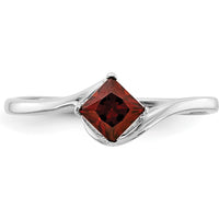 14K White Gold Princess Cut Garnet Ring - 0.50 Carat Total Gemstone Weight by Monteluci Fine Jewelry