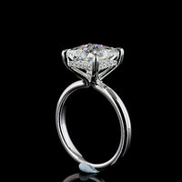 14K White Gold Princess Cut Hidden Halo Ring with 4.16 Carat E VVS2 Lab Diamond and 0.12 Carat Accent Diamonds - 4.28 Total Carat Weight - Covaloro Fine Jewelry