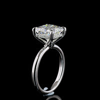 14K White Gold Princess Cut Hidden Halo Ring with 4.16 Carat E VVS2 Lab Diamond and 0.12 Carat Accent Diamonds - 4.28 Total Carat Weight - Covaloro Fine Jewelry