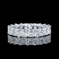 14K White Gold Princess Cut Lab Diamond Eternity Band - 5.13 Carat Total Weight, E-F Color, VS Clarity, 19-Stone Prong Set Ring - Covaloro Fine Jewelry