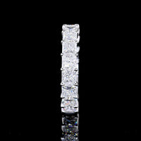 14K White Gold Princess Cut Lab Diamond Eternity Band - 5.13 Carat Total Weight, E-F Color, VS Clarity, 19-Stone Prong Set Ring - Covaloro Fine Jewelry