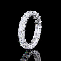 14K White Gold Princess Cut Lab Diamond Eternity Band - 5.13 Carat Total Weight, E-F Color, VS Clarity, 19-Stone Prong Set Ring - Covaloro Fine Jewelry