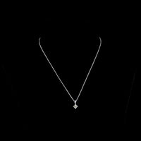 14K White Gold Princess Cut Lab Diamond Solitaire Pendant with Accent Diamonds - 2.83 Carats Total Diamond Weight - Covaloro Fine Jewelry