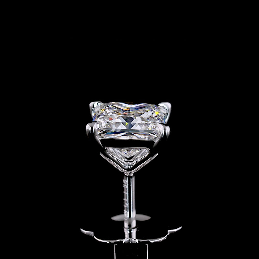 14K White Gold Princess Cut Lab Diamond Stud Earrings - 1.58 Carat Total Diamond Weight, E-F Color VS Clarity - Covaloro Fine Jewelry