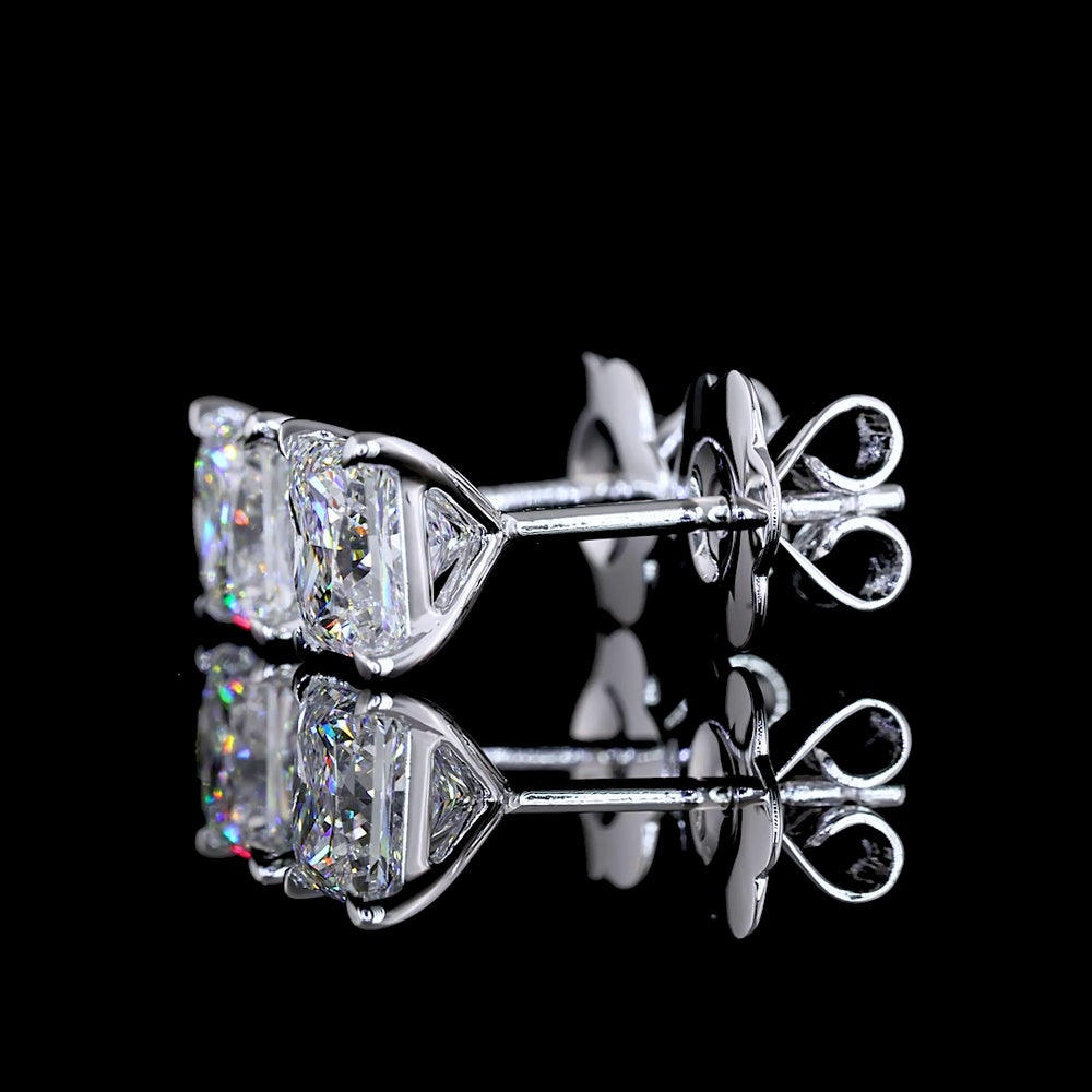 14K White Gold Princess Cut Lab Diamond Stud Earrings - 1.58 Carat Total Diamond Weight, E-F Color VS Clarity - Covaloro Fine Jewelry