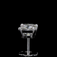 14K White Gold Princess Cut Lab Diamond Stud Earrings - 2.59 Carat Total Weight, D VVS2 Clarity, IGI Certified - Covaloro Fine Jewelry