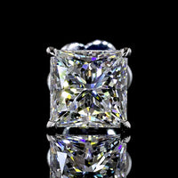 14K White Gold Princess Cut Lab Diamond Stud Earrings - 3.06 Carat Total Weight, E-F Color, VVS2 Clarity with Secure Push Backs - Covaloro Fine Jewelry