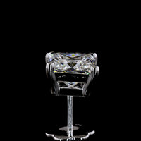 14K White Gold Princess Cut Lab Diamond Stud Earrings - 3.55 Carat Total Weight (E-F Color, VVS1 Clarity) with IGI Certification - Covaloro Fine Jewelry