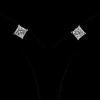 14K White Gold Princess Cut Lab Diamond Stud Earrings - 4.58 Carat Total Weight, E VVS1 to F VS1 Clarity - Covaloro Fine Jewelry