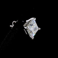 14K White Gold Princess Cut Lab Diamond Stud Earrings - 4.58 Carat Total Weight, E VVS1 to F VS1 Clarity - Covaloro Fine Jewelry