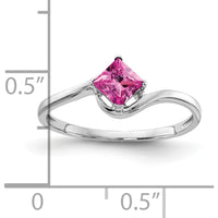 14K White Gold Princess Cut Pink Sapphire Ring - 0.4 Carat Natural Sapphire by Monteluci Fine Jewelry