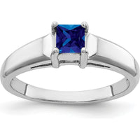 14K White Gold Princess Cut Sapphire Ring - 0.48 Carat Blue Sapphire by Monteluci Fine Jewelry