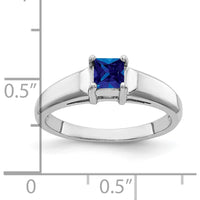 14K White Gold Princess Cut Sapphire Ring - 0.48 Carat Blue Sapphire by Monteluci Fine Jewelry