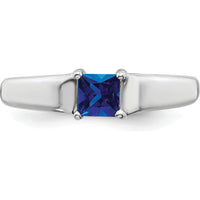 14K White Gold Princess Cut Sapphire Ring - 0.48 Carat Blue Sapphire by Monteluci Fine Jewelry