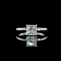 14K White Gold Princess Cut Solitaire Engagement Ring with 1.51 Carat Lab Grown Diamond - E VVS2 Color Clarity - IGI Certified - Covaloro Fine Jewelry
