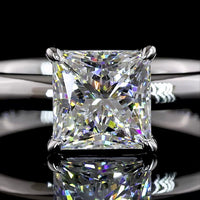 14K White Gold Princess Cut Solitaire Engagement Ring with 1.51 Carat Lab Grown Diamond - E VVS2 Color Clarity - IGI Certified - Covaloro Fine Jewelry