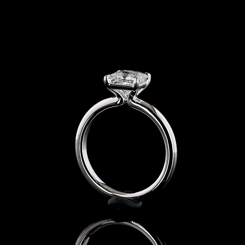 14K White Gold Princess Cut Solitaire Engagement Ring with 1.51 Carat Lab Grown Diamond - E VVS2 Color Clarity - IGI Certified - Covaloro Fine Jewelry