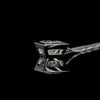 14K White Gold Princess Cut Solitaire Pendant with Bezel Set Lab Diamond - 2.08 Carat Total Weight, D VVS2, IGI Certified - Covaloro Fine Jewelry