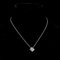 14K White Gold Princess Cut Solitaire Pendant with Bezel Set Lab Diamond - 2.08 Carat Total Weight, D VVS2, IGI Certified - Covaloro Fine Jewelry