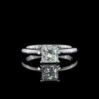 14K White Gold Princess Cut Solitaire Ring with 1.02 Carat Lab Diamond (E-F Color, VVS2 Clarity) - IGI Certified - Covaloro Fine Jewelry