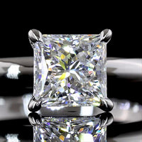 14K White Gold Princess Cut Solitaire Ring with 1.02 Carat Lab Diamond (E-F Color, VVS2 Clarity) - IGI Certified - Covaloro Fine Jewelry