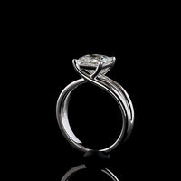 14K White Gold Princess Cut Solitaire Ring with 2.01 Carat Lab Grown Diamond - E-F Color VS1 Clarity - Covaloro Fine Jewelry