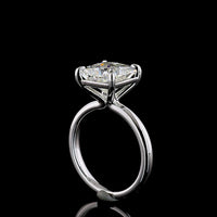 14K White Gold Princess Cut Solitaire Ring with 4.10 Carat Lab Grown Diamond - E-F Color VVS2 Clarity IGI Certified - Covaloro Fine Jewelry