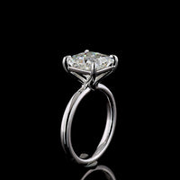 14K White Gold Princess Cut Solitaire Ring with 4.10 Carat Lab Grown Diamond - E-F Color VVS2 Clarity IGI Certified - Covaloro Fine Jewelry